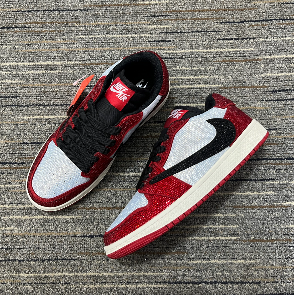 Air Jordan 1 Low Chicago Crystal Shoes Sneakers