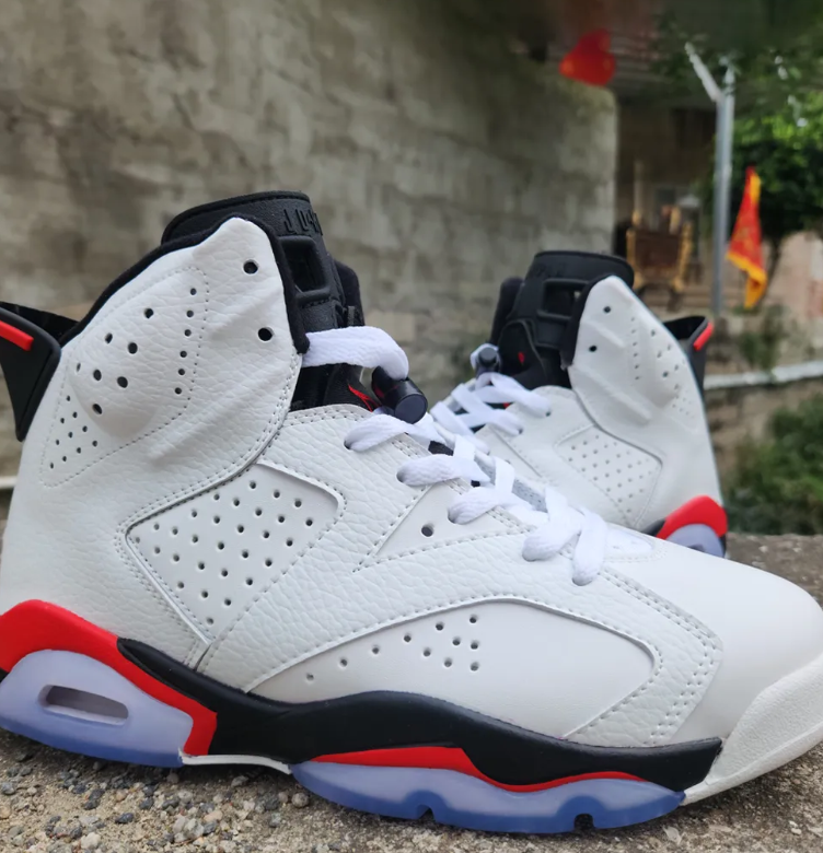 Air Jordan 6 WhiteFire Red 2025 Shoes Sneakers