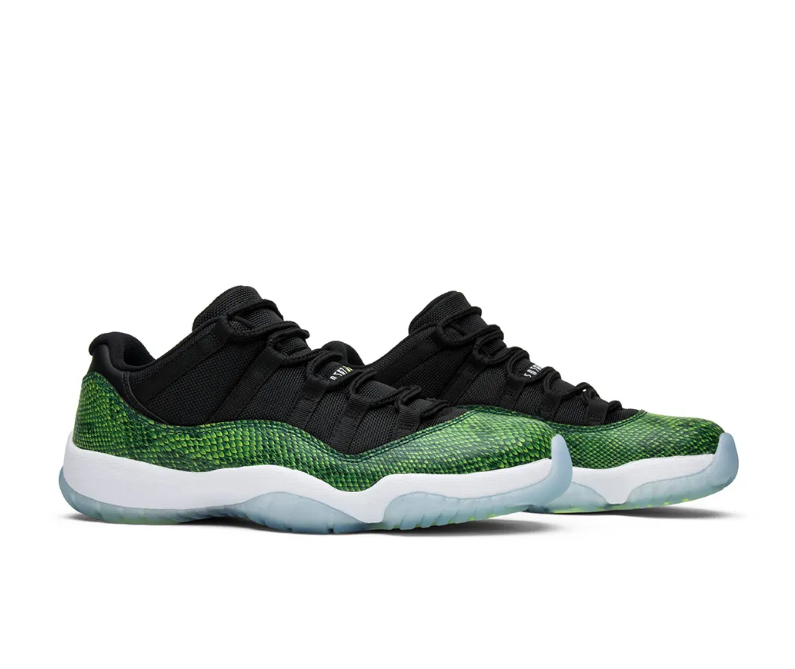 AJ 11 Low Green Snakeskin Shoes Sneakers