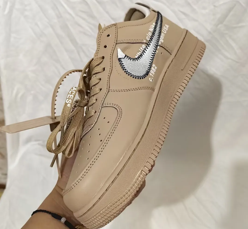 OW x AF 1 Low Sesame Shoes Sneakers