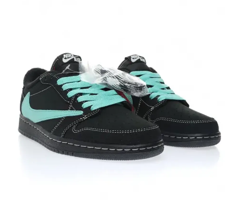 Travis Scott x AJ 1 Low Tiffany Black Phantom Shoes Sneakers