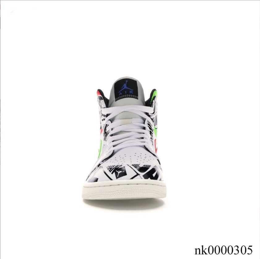 Air Jordan 1 Mid All Over Logos Shoes Sneakers