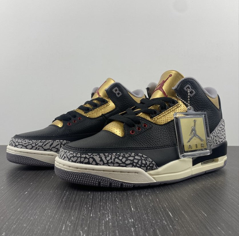 Air Jordan 3 Black Gold Shoes Sneakers