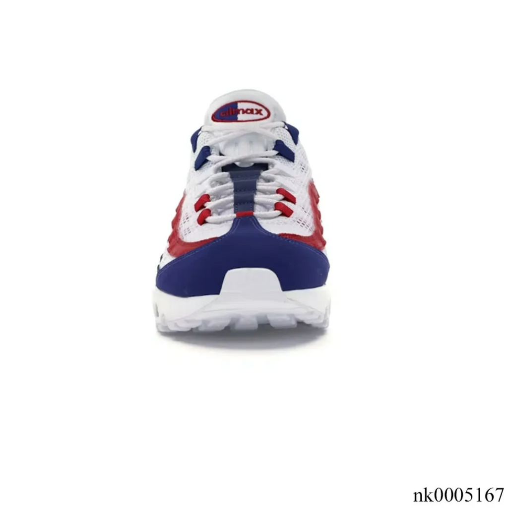 Air Max 95 White Deep Royal Blue Gym Red Shoes Sneakers
