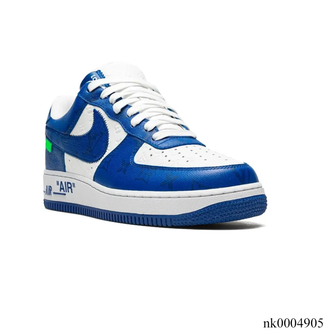 LV x Air Force 1 Virgil Abloh White Blue Shoes Sneakers