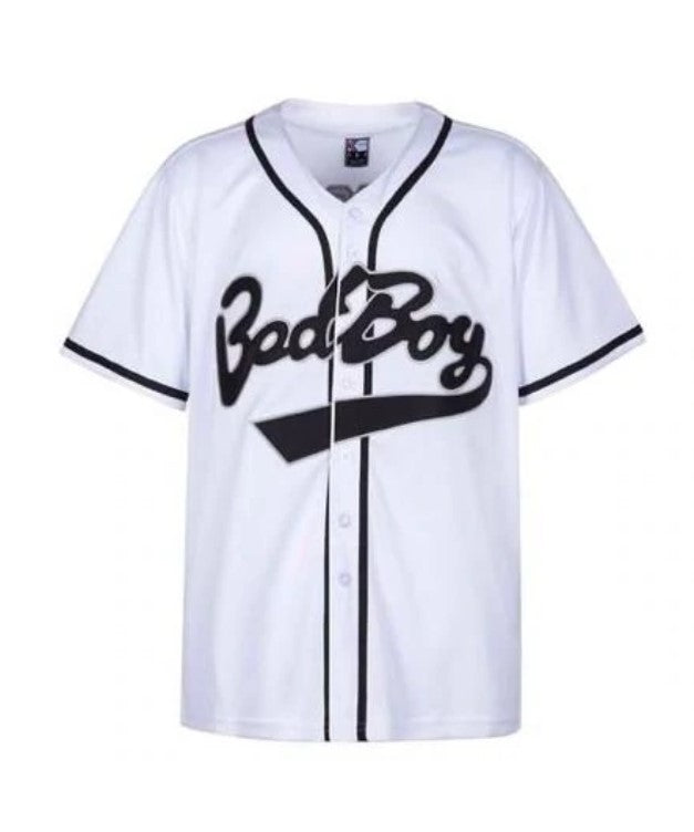 Notorious BIG Biggie Smalls Bad Boy Baseball Jersey White