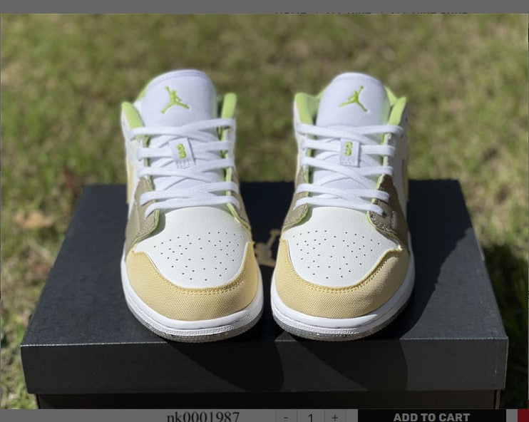 Air Jordan 1 Low Pastel Grind Vivid Green Shoes Sneakers