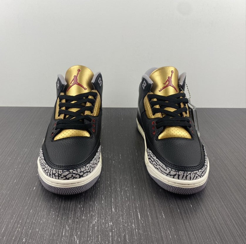 Air Jordan 3 Black Gold Shoes Sneakers