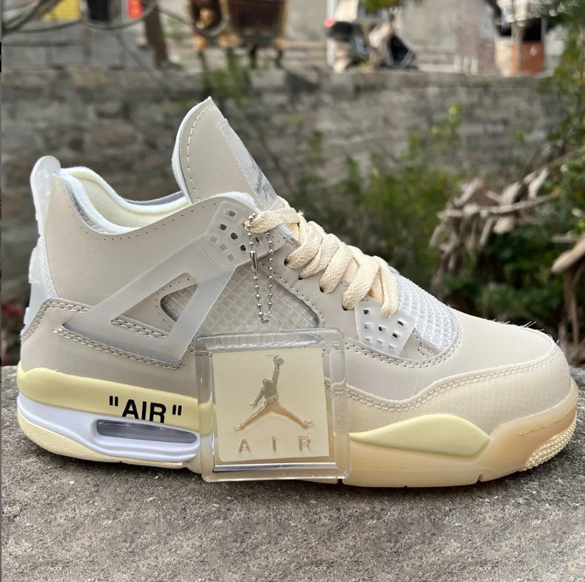 OFF-WHITE x Air Jordan 4 Sail Shoes Sneakers
