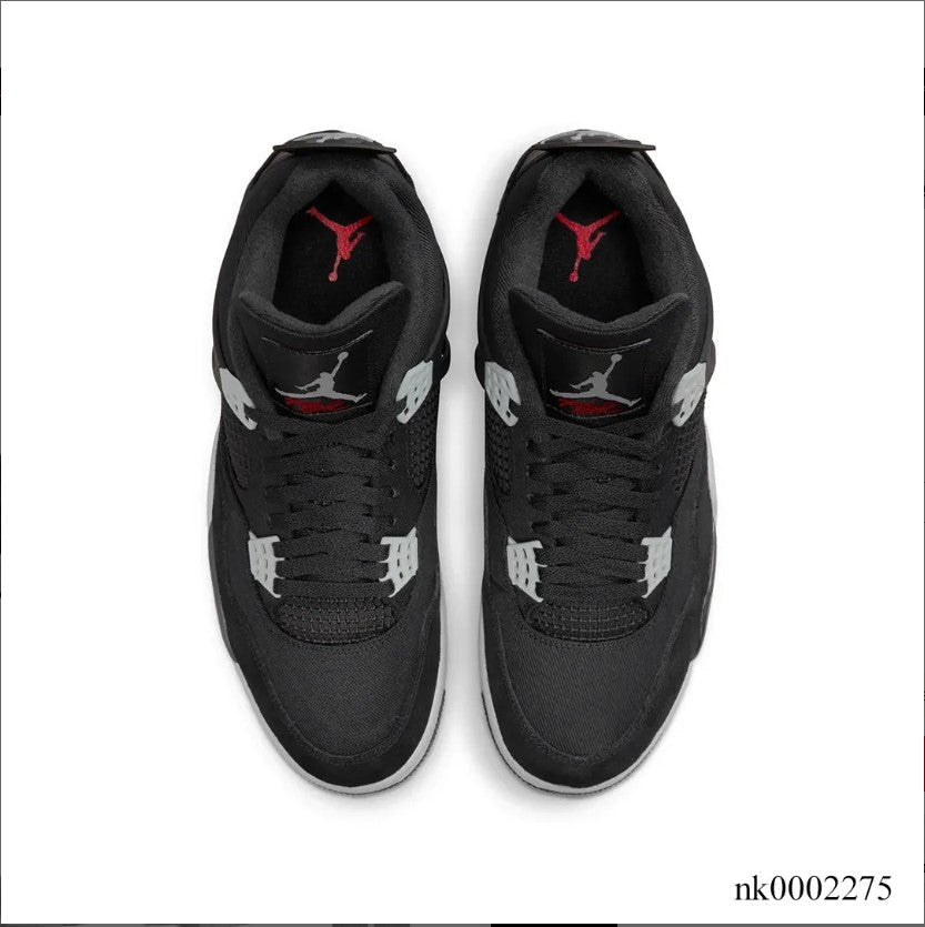 Air Jordan 4 Retro Black Canvas Shoes Sneakers