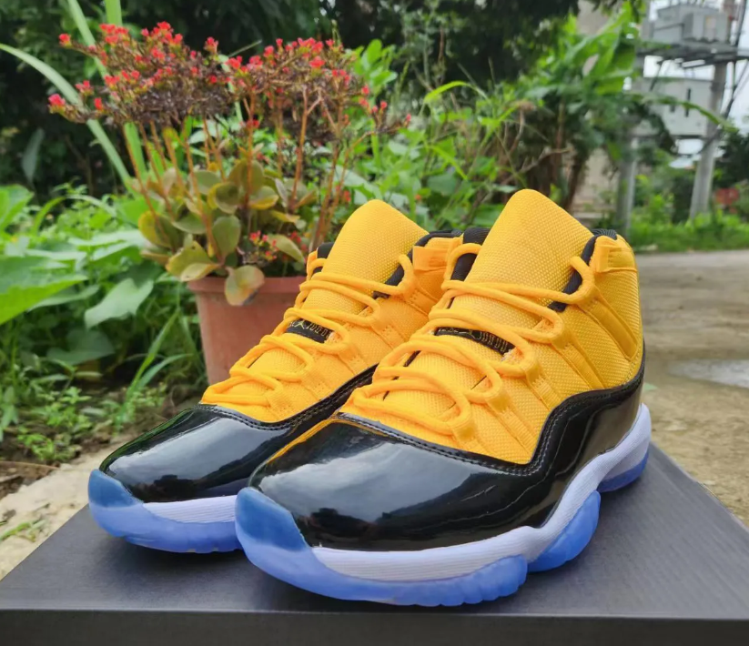 Air Jordan 11 Black Yellow Shoes Sneakers