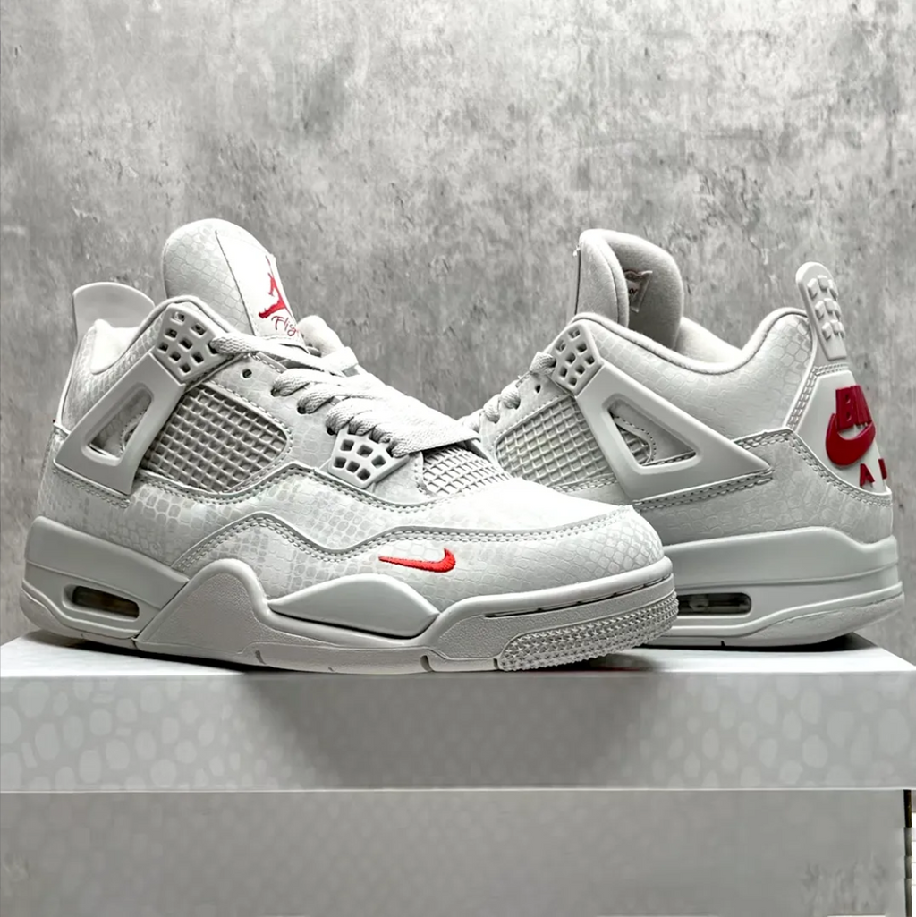 Nigel Sylvester x Air Jordan 4 White Grey Mamba Shoes Sneakers