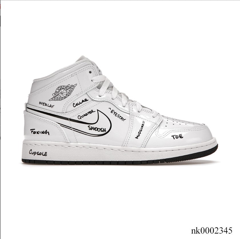 Air Jordan 1 Mid Schematic Shoes Sneakers