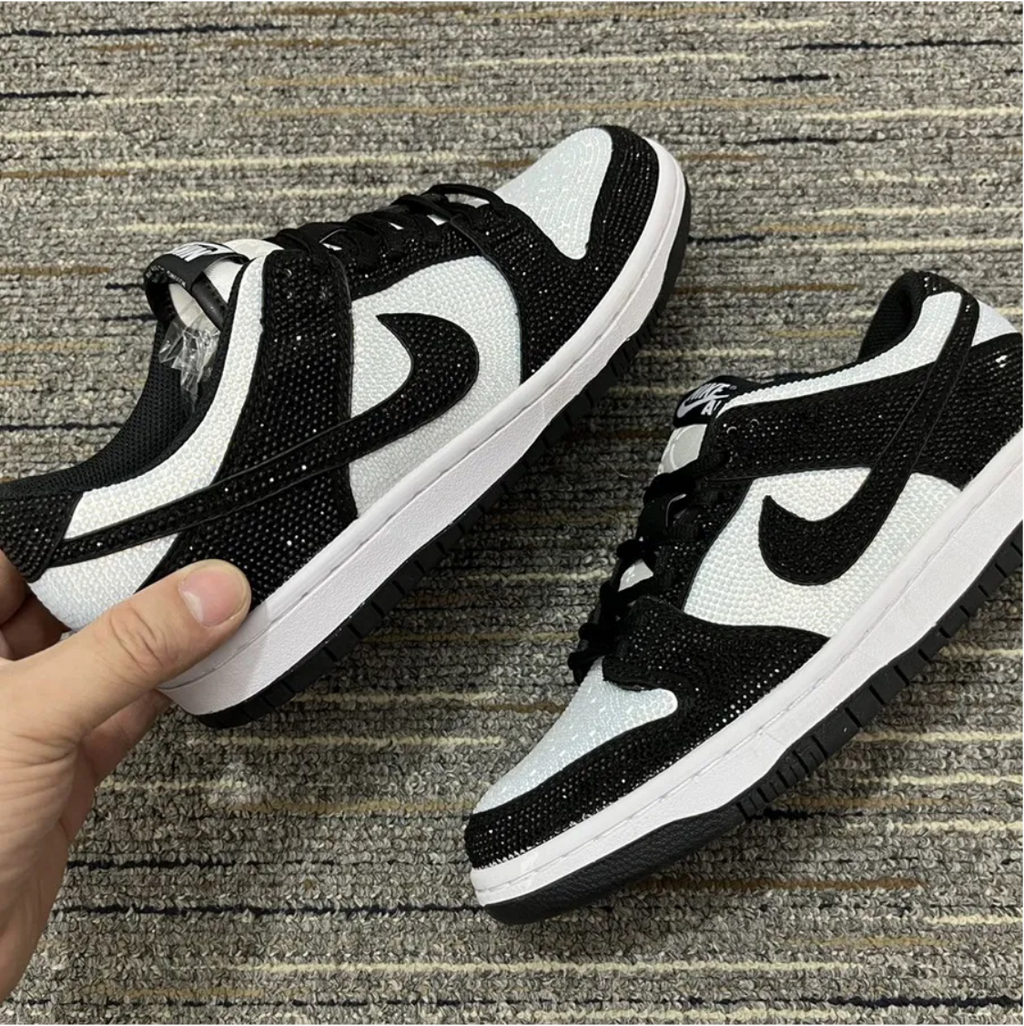 Air Jordan 1 Low Black White Crystal Shoes Sneakers