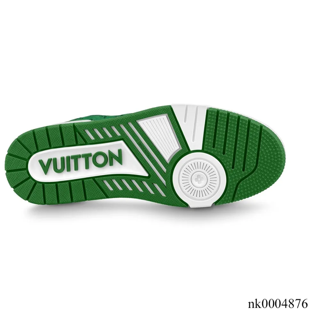 LV Trainer Denim Monogram Green Shoes Sneakers