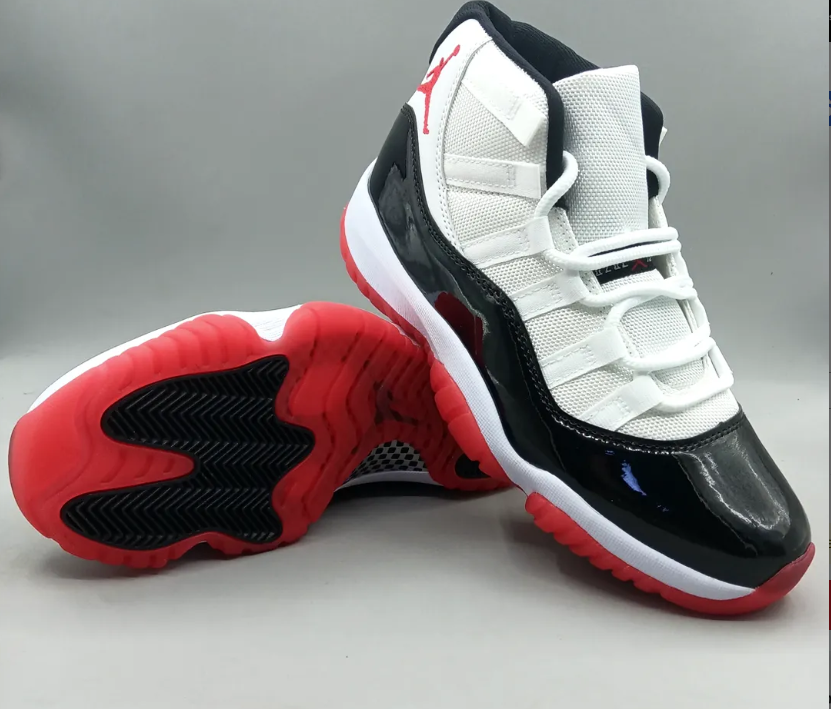 Air Jordan 11 Black White Red Shoes Sneaker