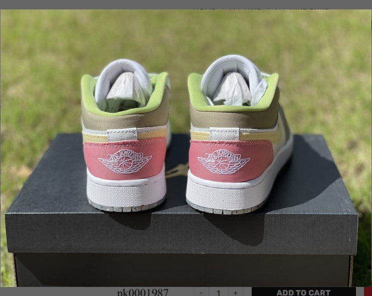Air Jordan 1 Low Pastel Grind Vivid Green Shoes Sneakers
