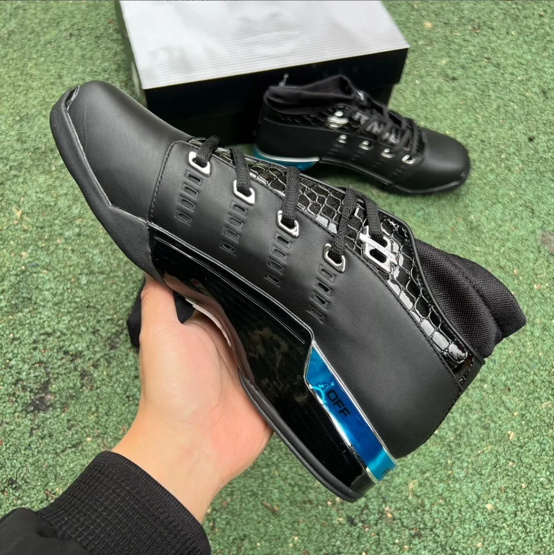 Air Jordan 17 Low Black Patent Shoes Sneakers