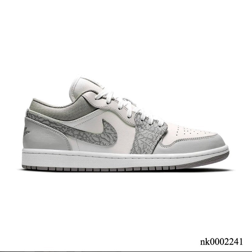Air Jordan 1 Low PRM Grey Elephant Print Shoes Sneakers