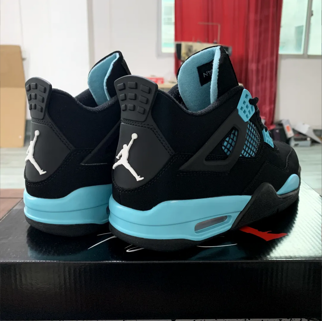 Air Jordan 4 Black Cyan Shoes Sneakers