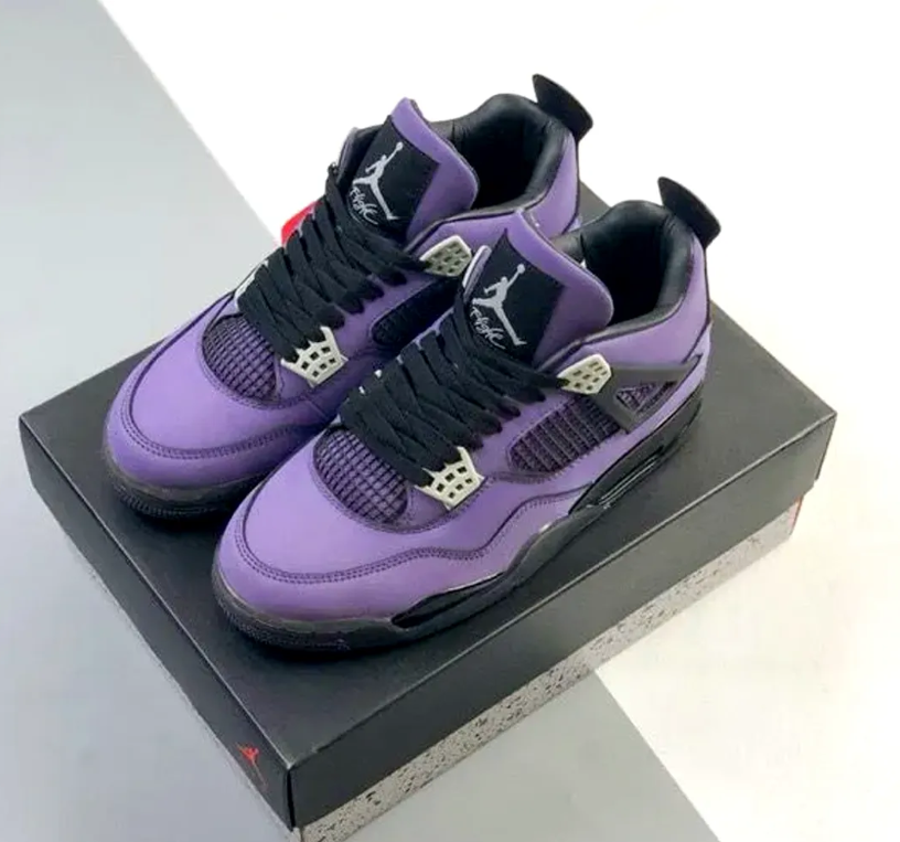 Travis Scott x AJ 4 F&F Dynasty Purple Shoes Sneakers