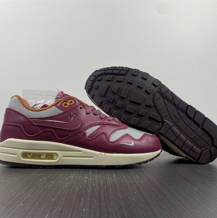 Patta x Air Max 1 Rush Maroon Shoes Sneakers