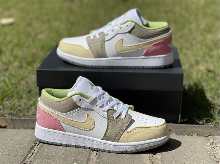Air Jordan 1 Low Pastel Grind Vivid Green Shoes Sneakers