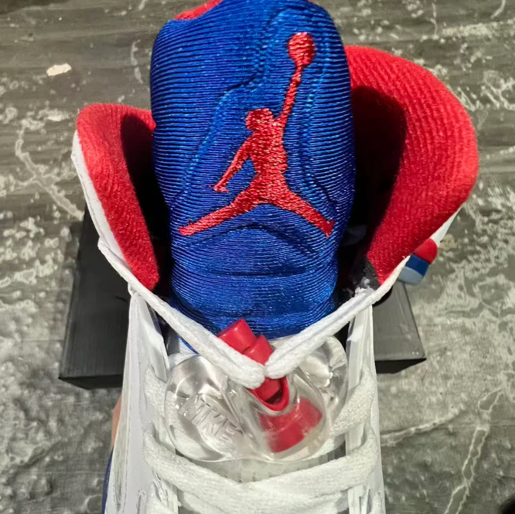Air Jordan 5 White Blue Red Shoes Sneaker