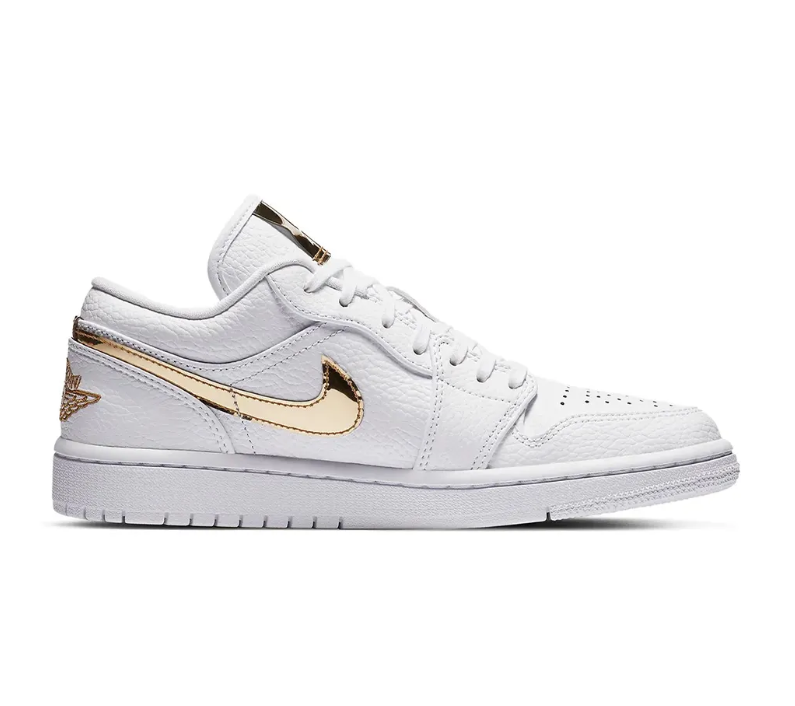 Air Jordan 1 Low White Metallic Gold Shoes Sneakers