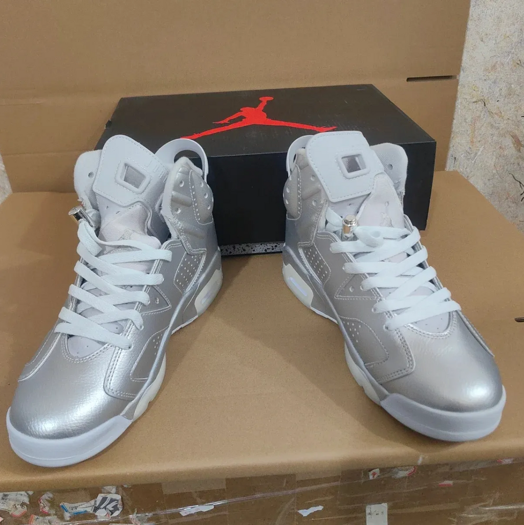 PSG x Air Jordan 6 Metallic Silver Shoes Sneaker