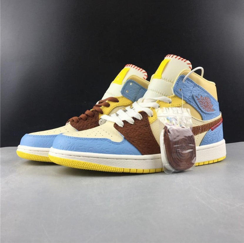 Air Jordan 1 Mid SE Fearless Maison Chateau Rouge Shoes Sneakers