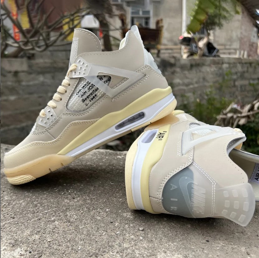 OFF-WHITE x Air Jordan 4 Sail Shoes Sneakers