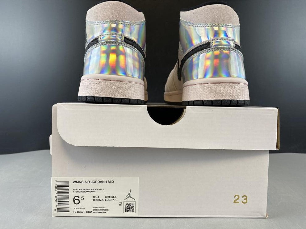 Air Jordan 1 Mid Dirty Powder Iridescent (W) Shoes Sneakers