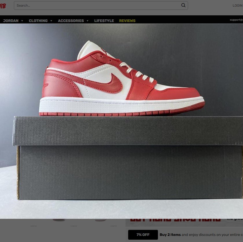 Air Jordan 1 Low Gym Red White Shoes Sneakers