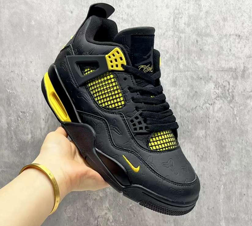 Nigel Sylvester x Kobe Bryant x Air Jordan 4 Thunder Shoes Sneakers