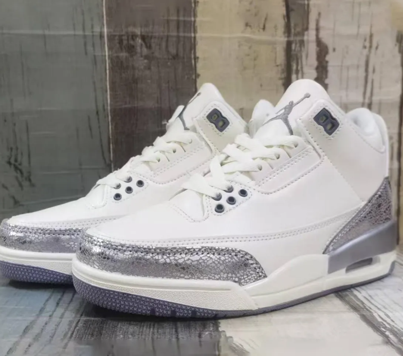 Air Jordan 3 SailMetallic Silver Shoes Sneakers