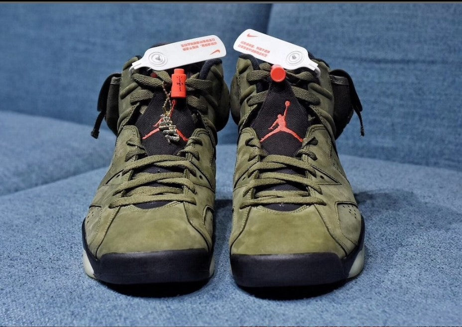 Travis Scott x AJ 6 Olive Shoes Sneakers