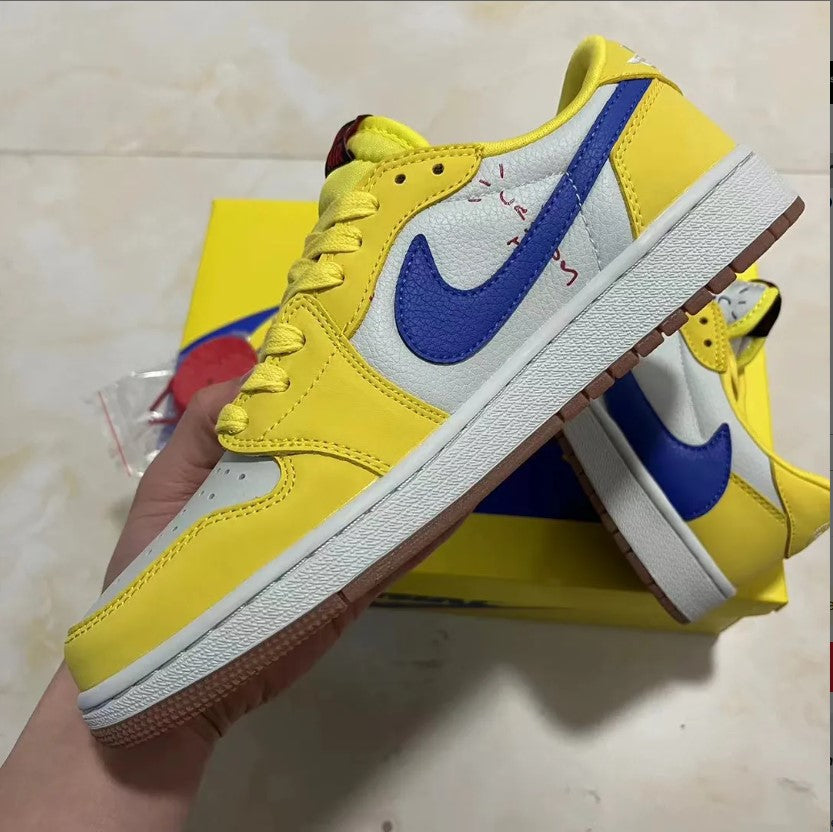 Travis Scott x AJ 1 Low OG Canary Elkins Shoes Sneakers