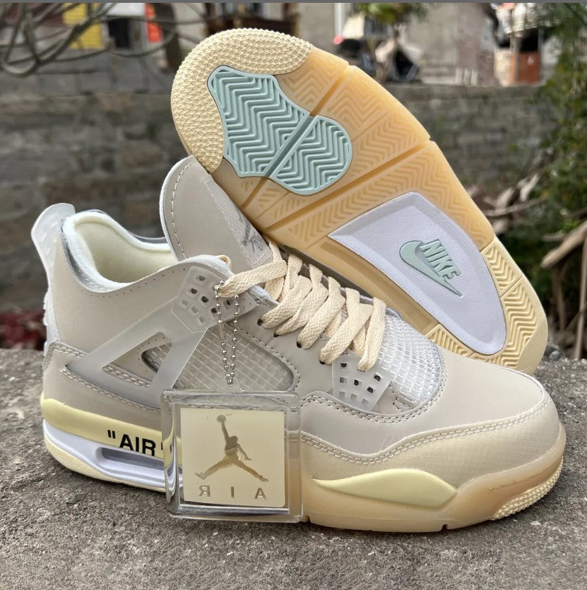 Off-White x Air Jordan 4 Sail Shoes Sneakers