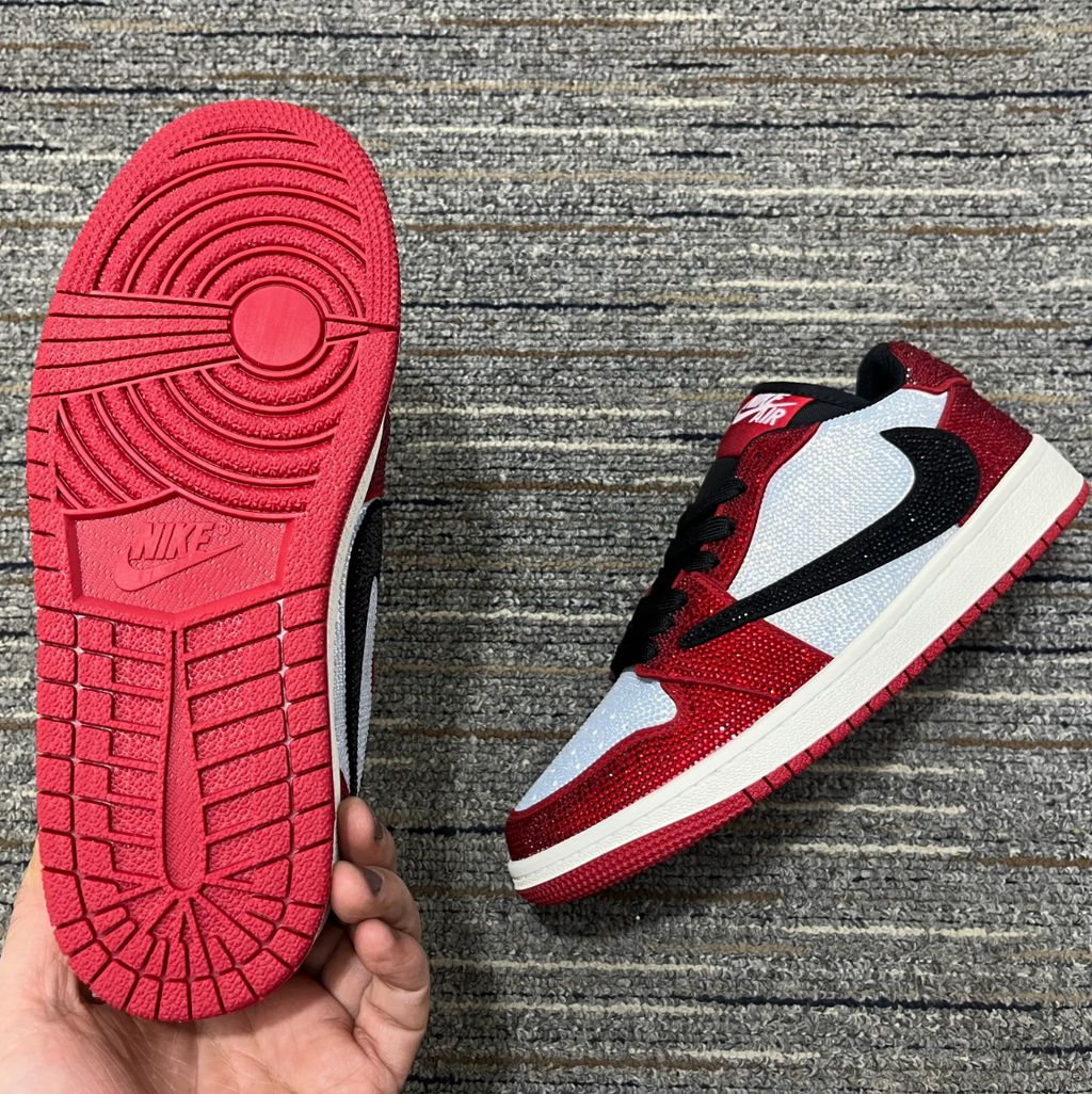 Air Jordan 1 Low Chicago Crystal Shoes Sneakers