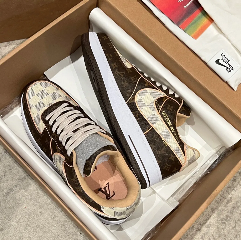 LV x Air Force 1 Low Brown Shoes Sneakers