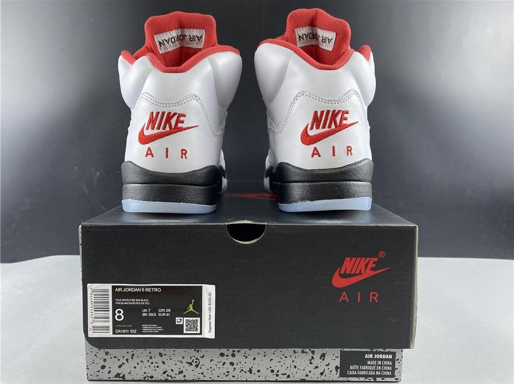 Air Jordan 5 Fire Red Silver Tongue (2020) Shoes Sneakers