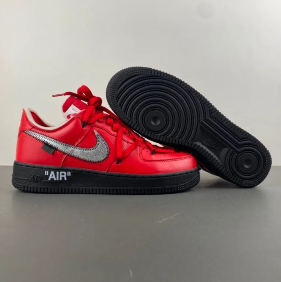 OW x Air Force 1 Low Crimson Sample Shoes Sneaker
