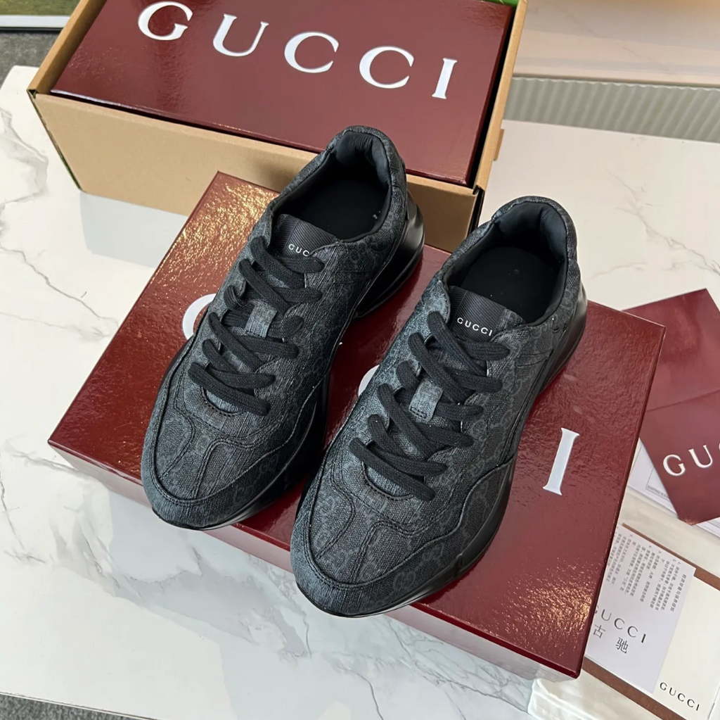 GG Rhyton Canvas ‘Black’ Shoes Sneakers
