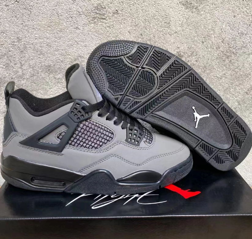 Travis Scott xAir Jordan 4 Dark Gray Black Shoes Sneakers
