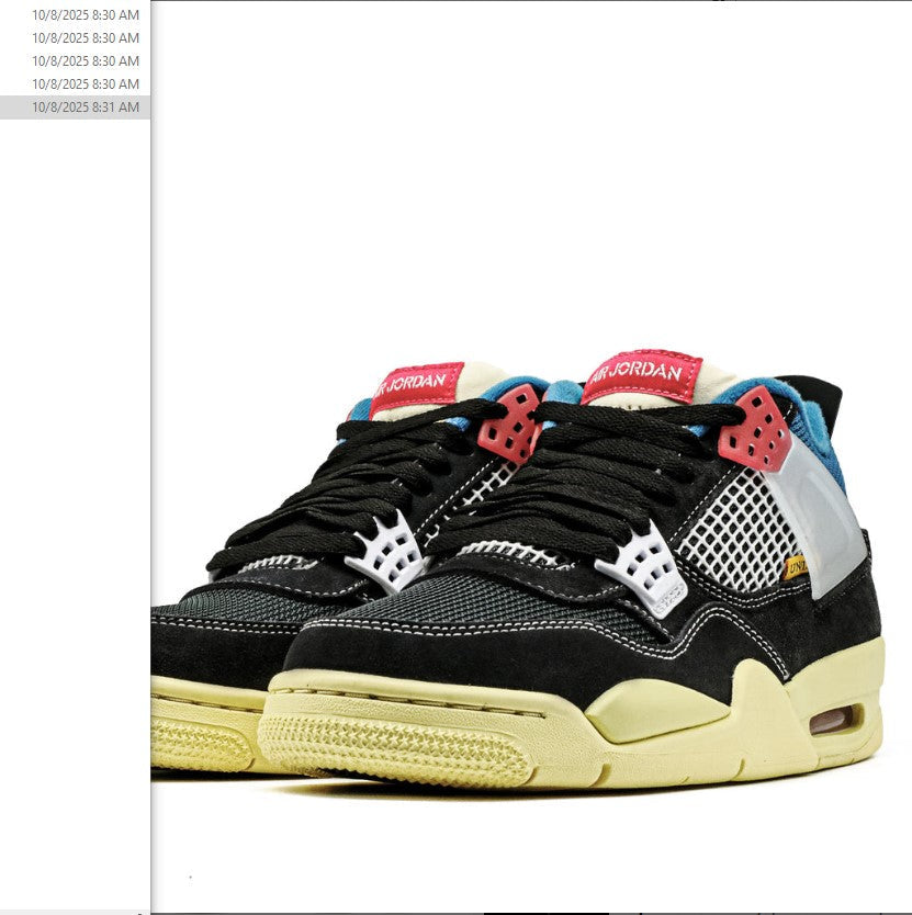 Air Jordan 4 Retro Union Off Noir Shoes Sneakers