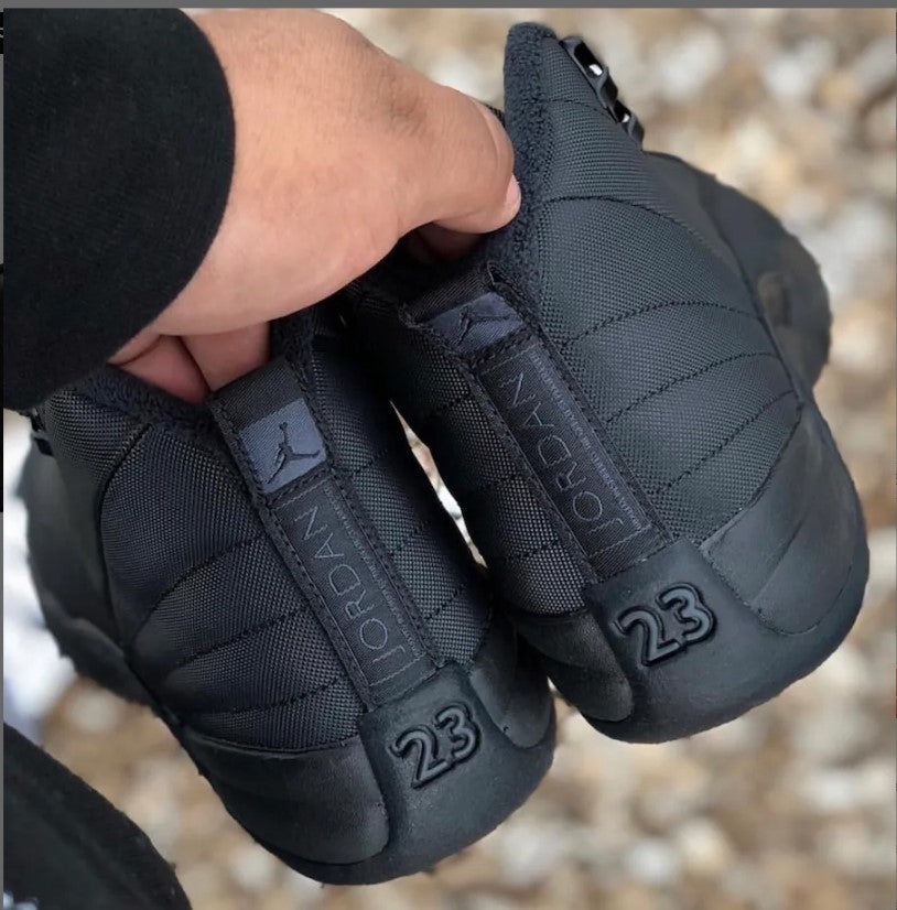 Air Jordan 12 Retro Winterized Triple Black Shoes Sneakers