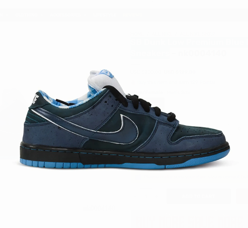 SB Dunk Low Premium Blue Lobster Shoes Sneakers