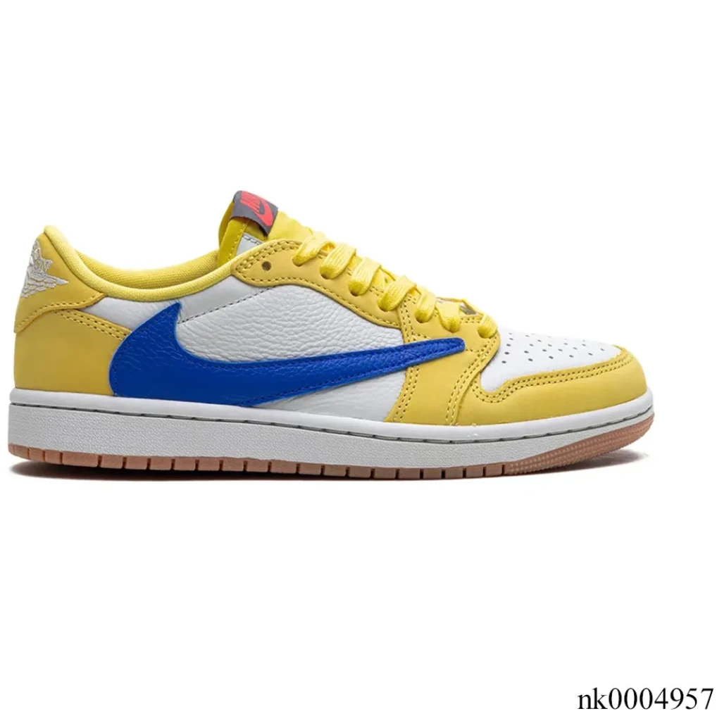 Travis Scott x Air Jordan 1 Retro Low Canary Shoes Sneakers