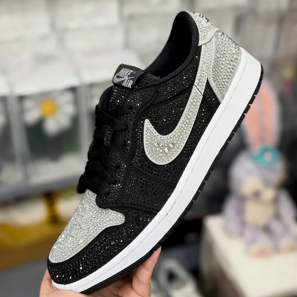 [Premium] Swarovski x Air Jordan 1 Low OG Stealth Shoes Sneakers